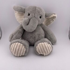 Lambs‎ & Ivy Plush Elephant Soft Stuffed Animal Gray Corduroy Ears Baby Toy